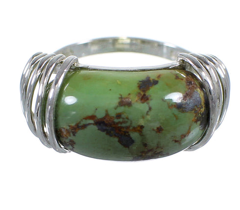 Authentic Sterling Silver Southwestern Turquoise Ring Size 6-1/2 RX80947